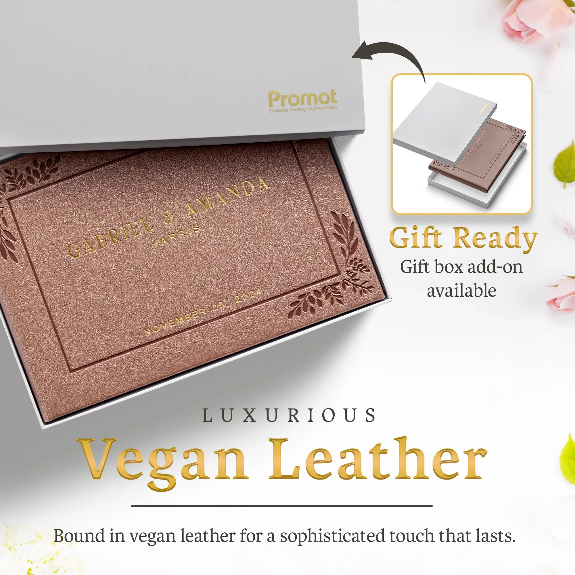 Custom Wedding Guest Book - Rose Gold